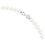 Matrix necklace Crystal pearl, White, Rhodium plated